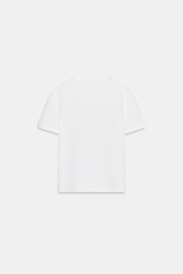 T-SHIRT À FLEUR SUR LE DEVANT - Blanc de Zara - Image 5