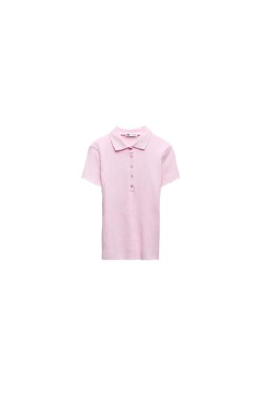 RIBBED POLO T-SHIRT