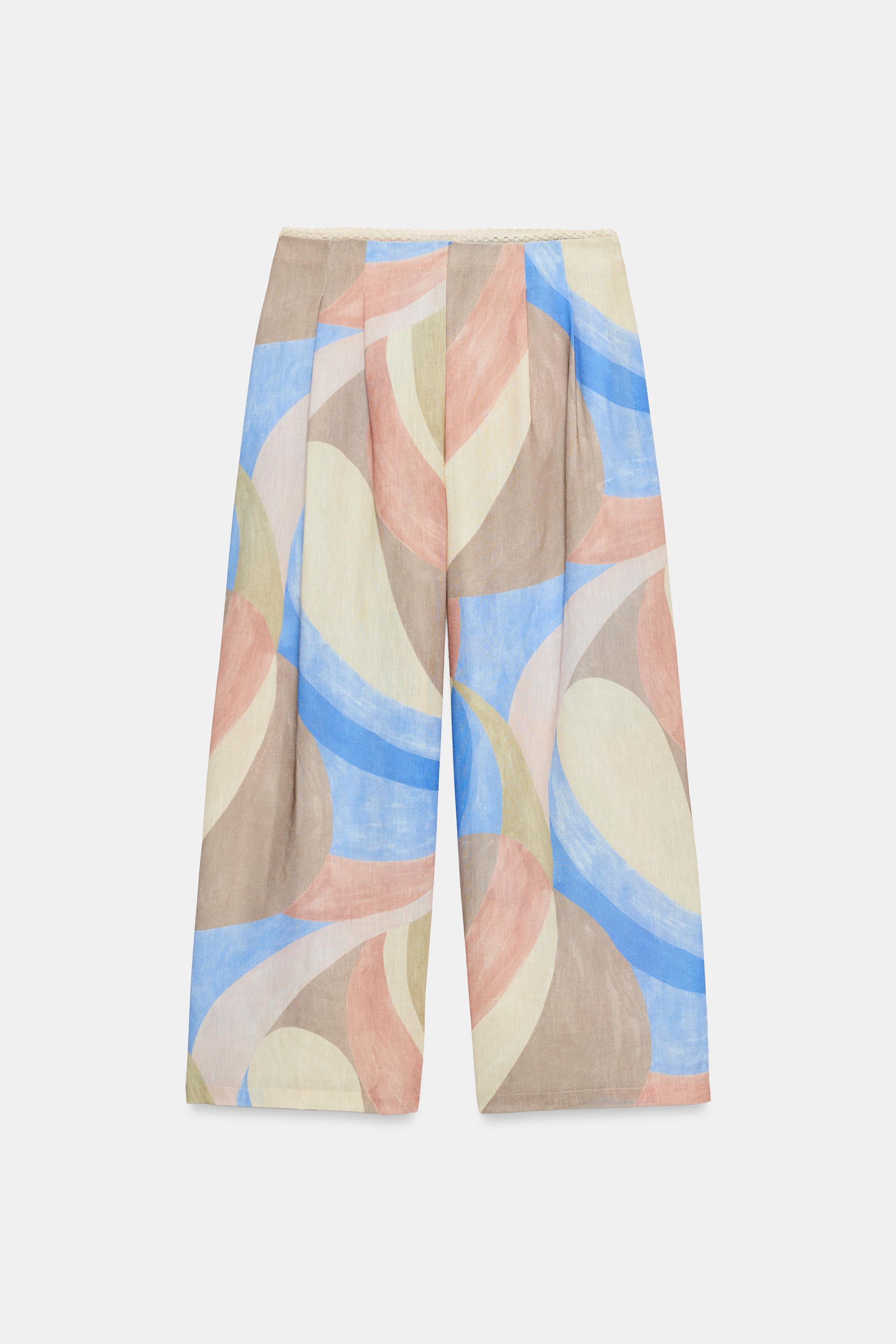 Детские брюки Zara PRINTED WIDE-LEG TROUSERS — фото 7