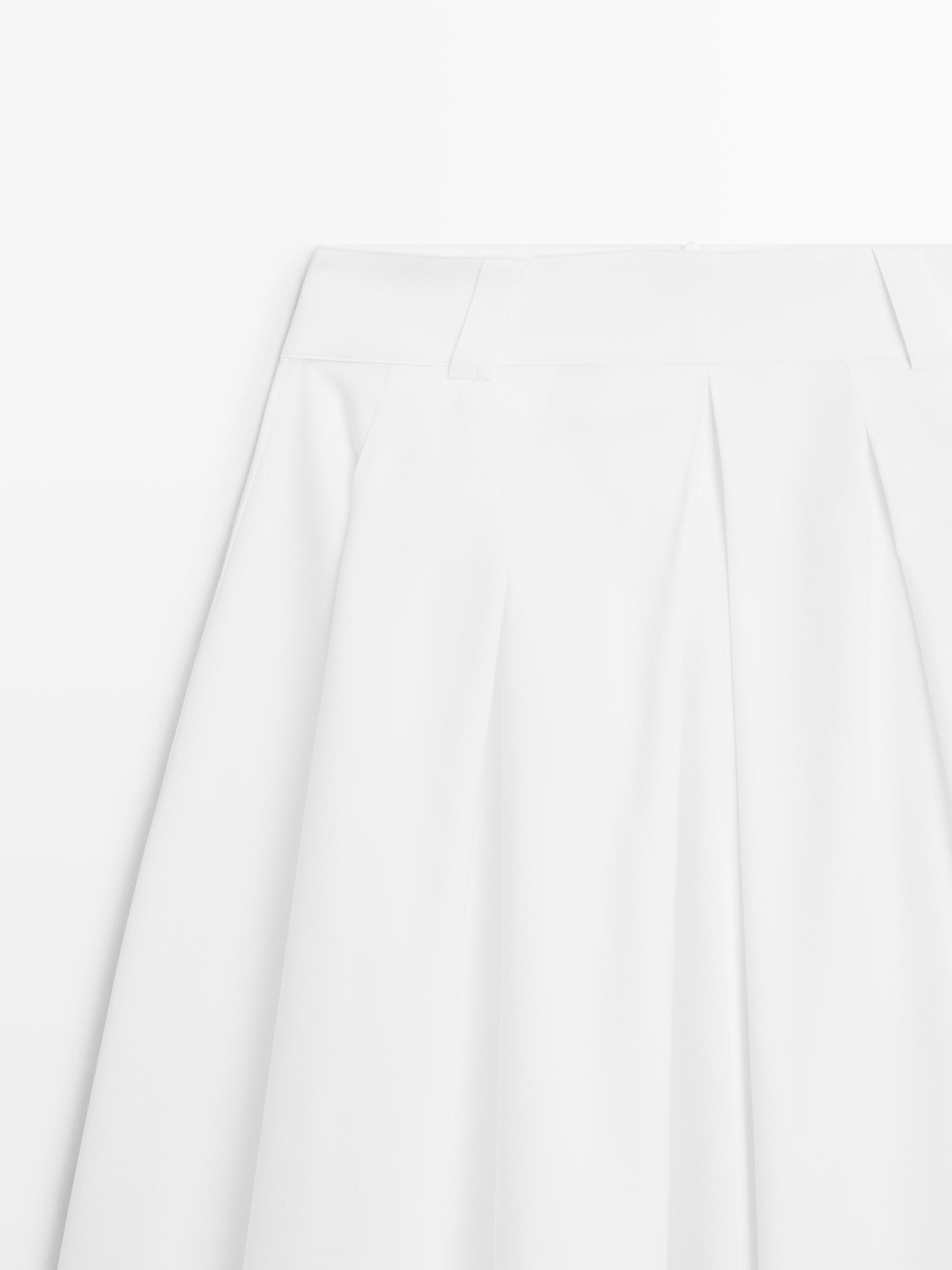 Midi skirt with belt loop details