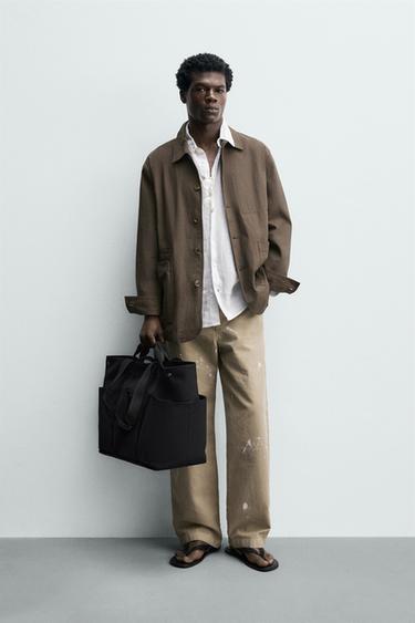 RELAXED FIT COTTON OVERSHIRT - Brown by Zara - Image 0