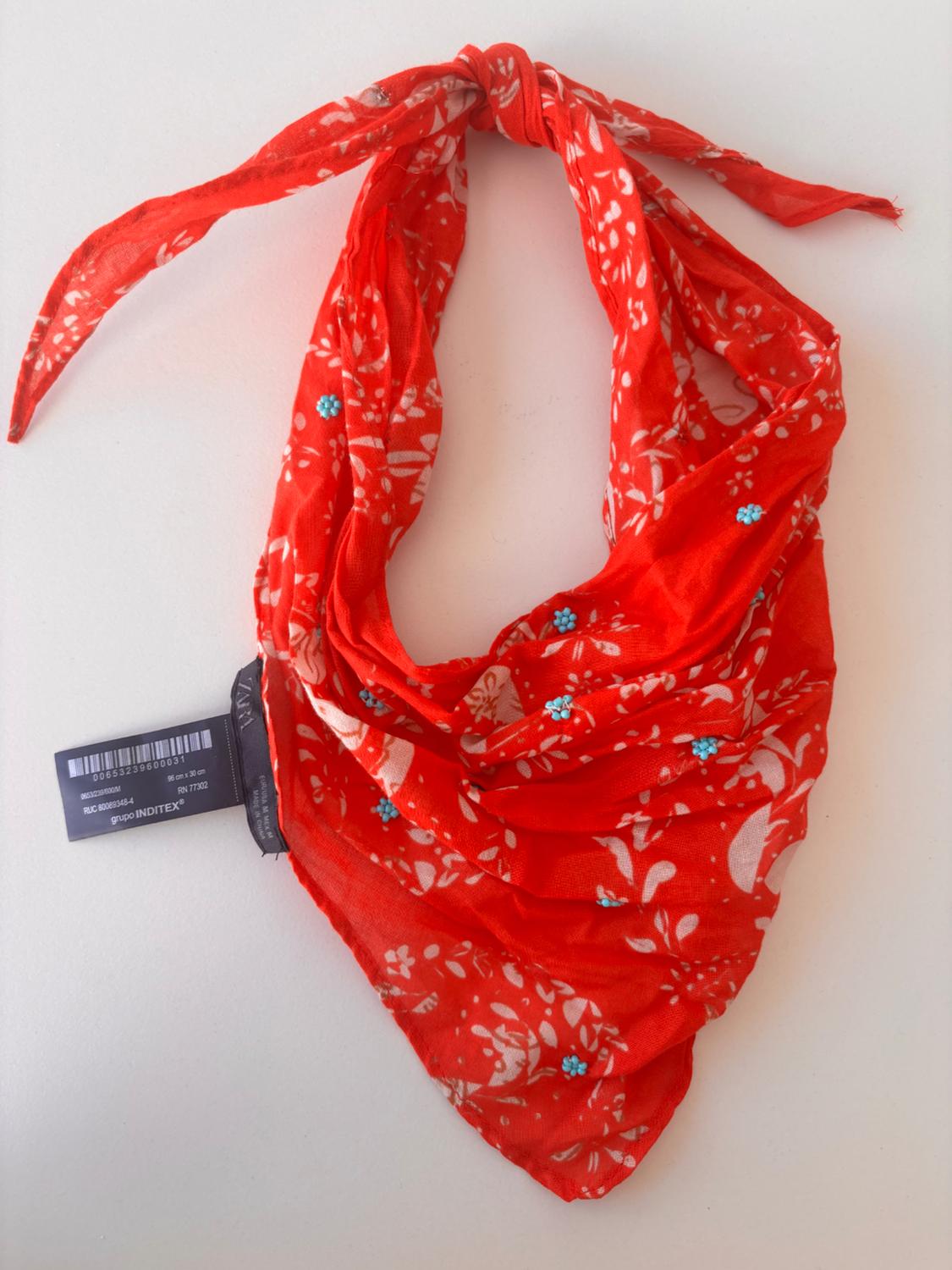 FLORAL PRINT BEADED BANDANA - Image 2