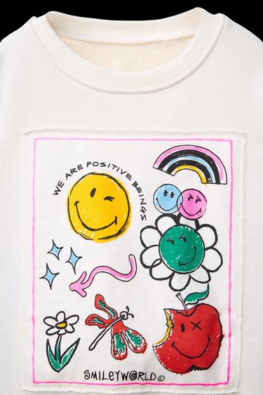 SWEATSHIRT MIT SMILEYWORLD ®-PATCH - Cremefarben von Zara
