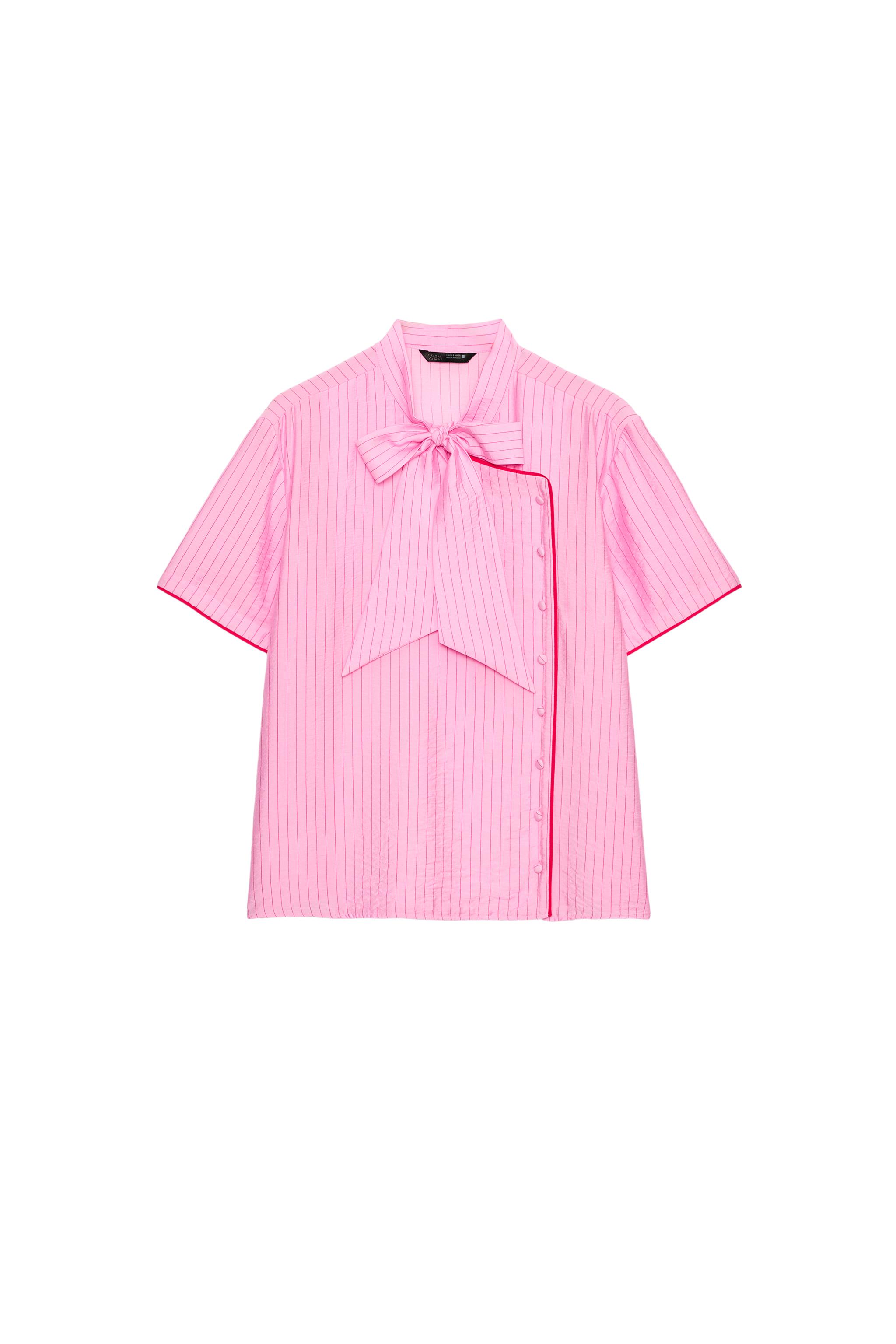 STRIPED TIE TOP - Pink | ZARA United States