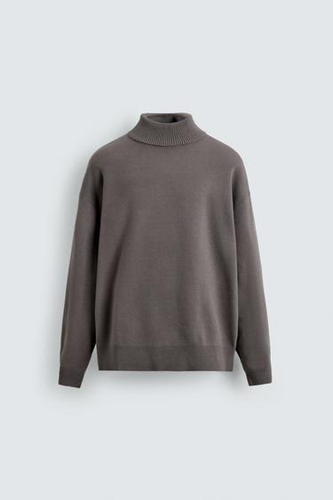 SOFT HIGH NECK SWEATER - Cement by Zara