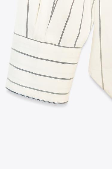 CHEMISE OVERSIZE RAYURES ZW COLLECTION - Blanc de Zara - Image 6