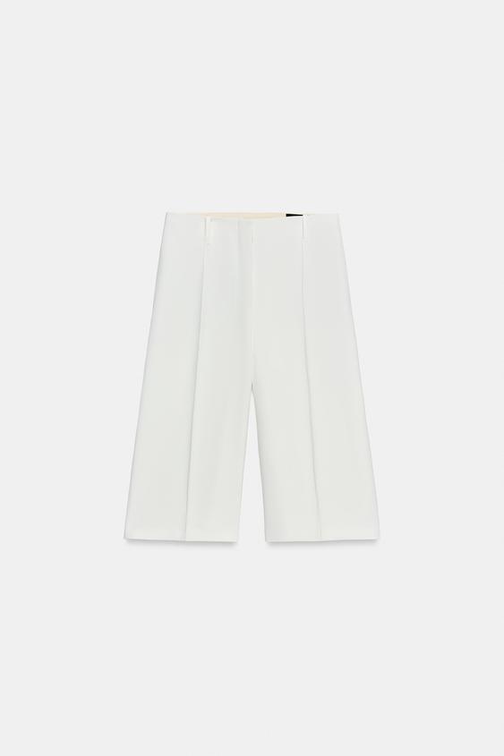 ZW COLLECTION PIN-TUCK BERMUDA SHORTS - Ecru by Zara - Image 0