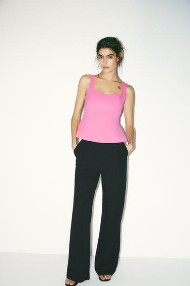 TOP COM LAÇO NAS COSTAS - Fúcsia da Zara - Imagem 0