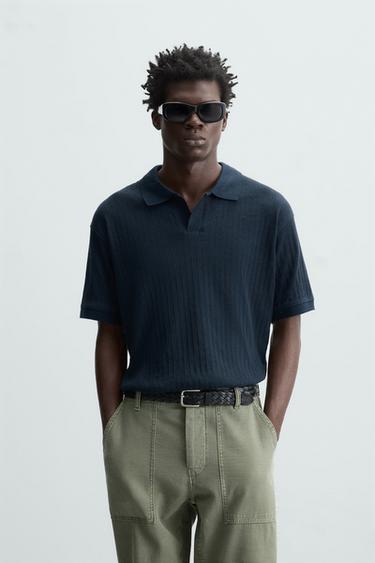 POLO ESTRUCTURA CANALÉ - Azul de Zara