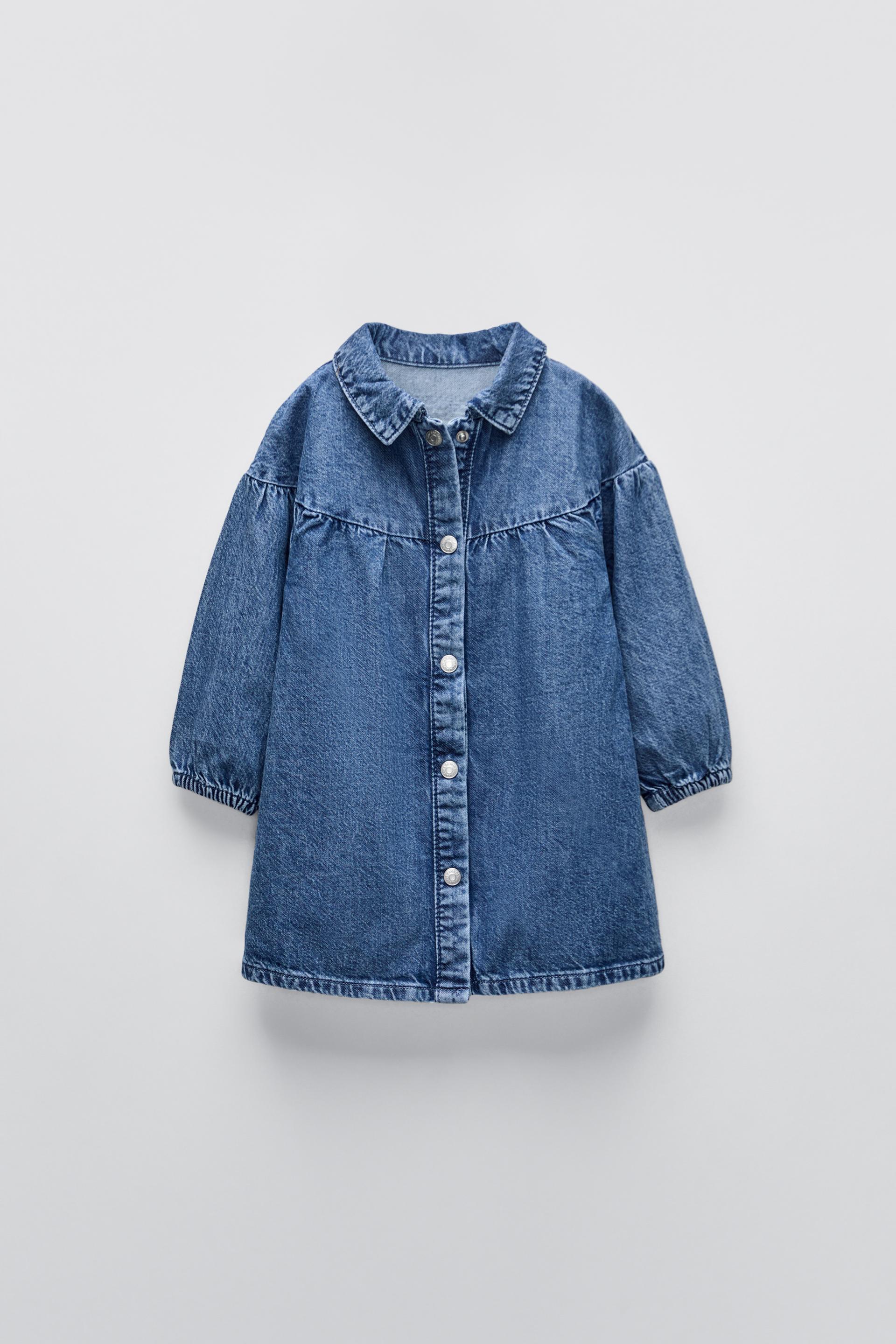 ZARA NWT denim dress embroidered purchases size 4-5 years