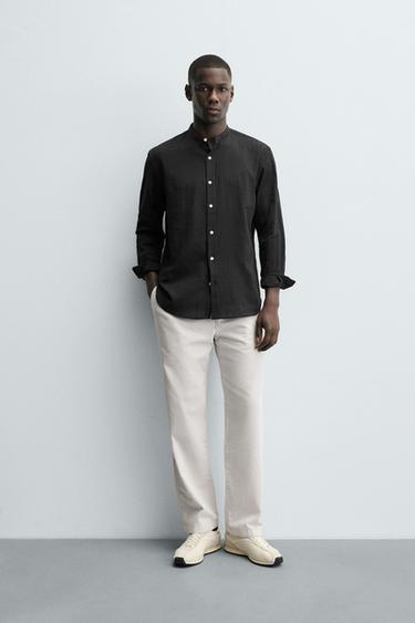 CREASED-EFFECT SHIRT - Black by Zara
