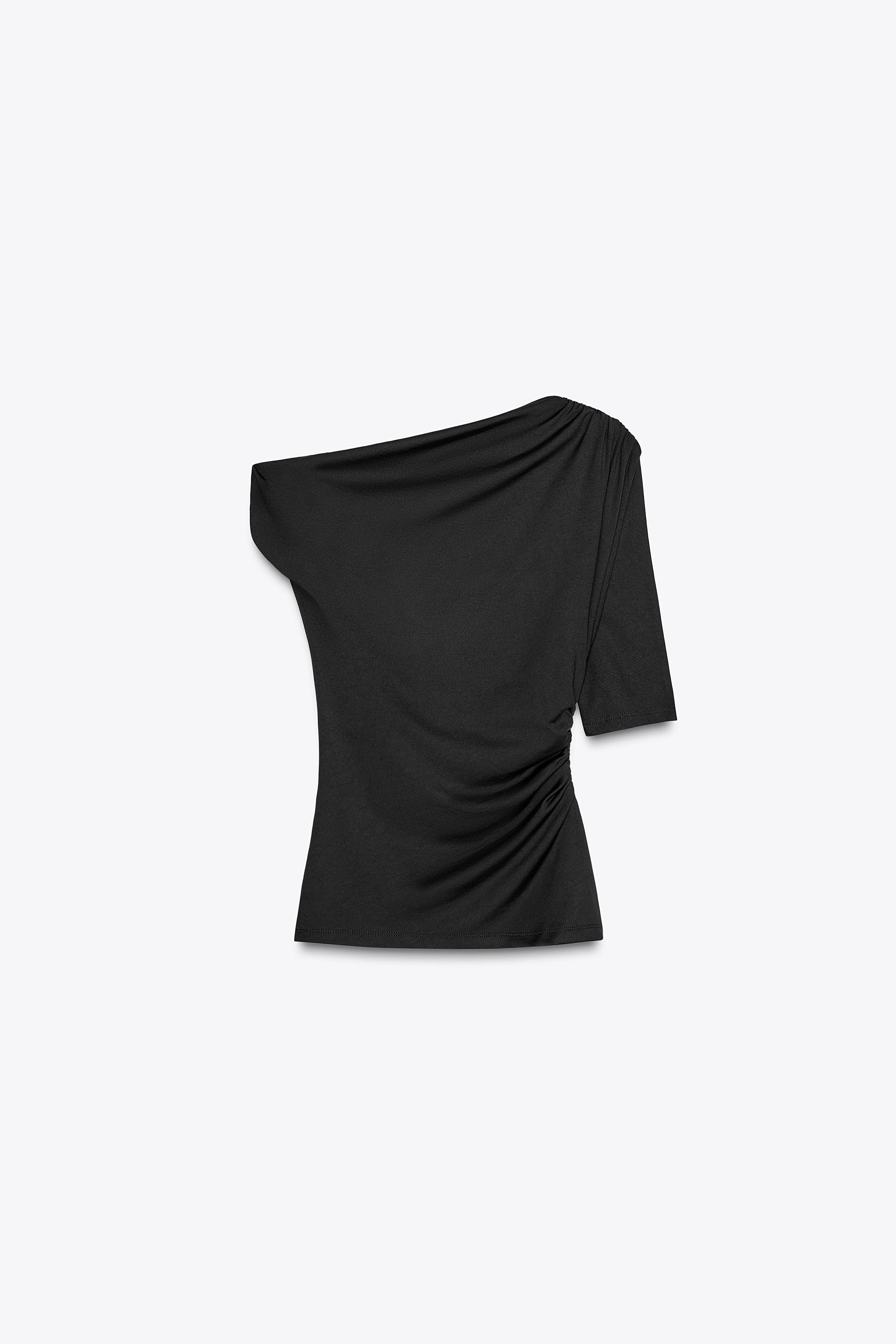 ASYMMETRIC POLYAMIDE TOP - Mustard | ZARA United States ASYMMETRIC POLYAMIDE TOP - Mustard | ZARA United States