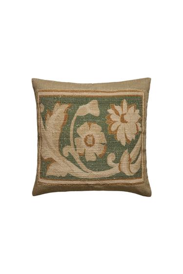 Zaras BLOMMIGT KUDDFODRAL - Ljusgrön