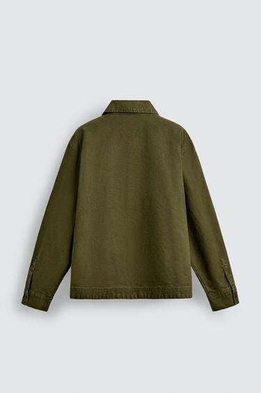 SURCHEMISE RELAXED FIT À POCHES - Vert mousse de Zara - Image 8