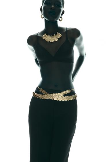 CINTO CORRENTE PEÇAS METÁLICAS - Dourado da Zara