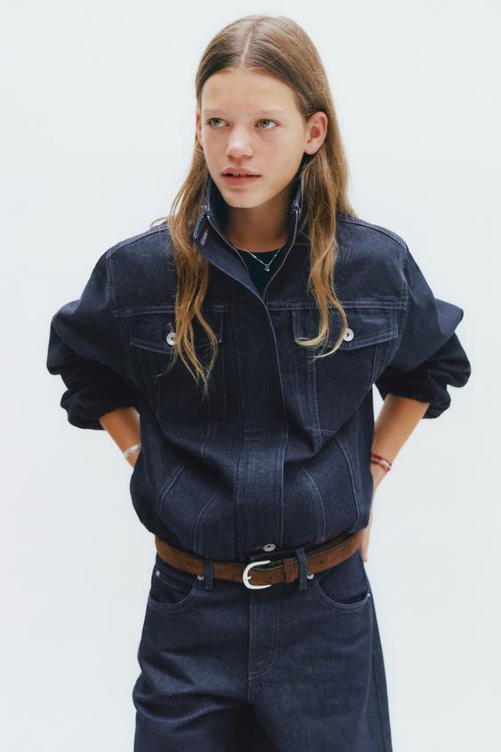 バルーンスリーブ デニムジャケット - ブルー | ZARA Japan / 日本