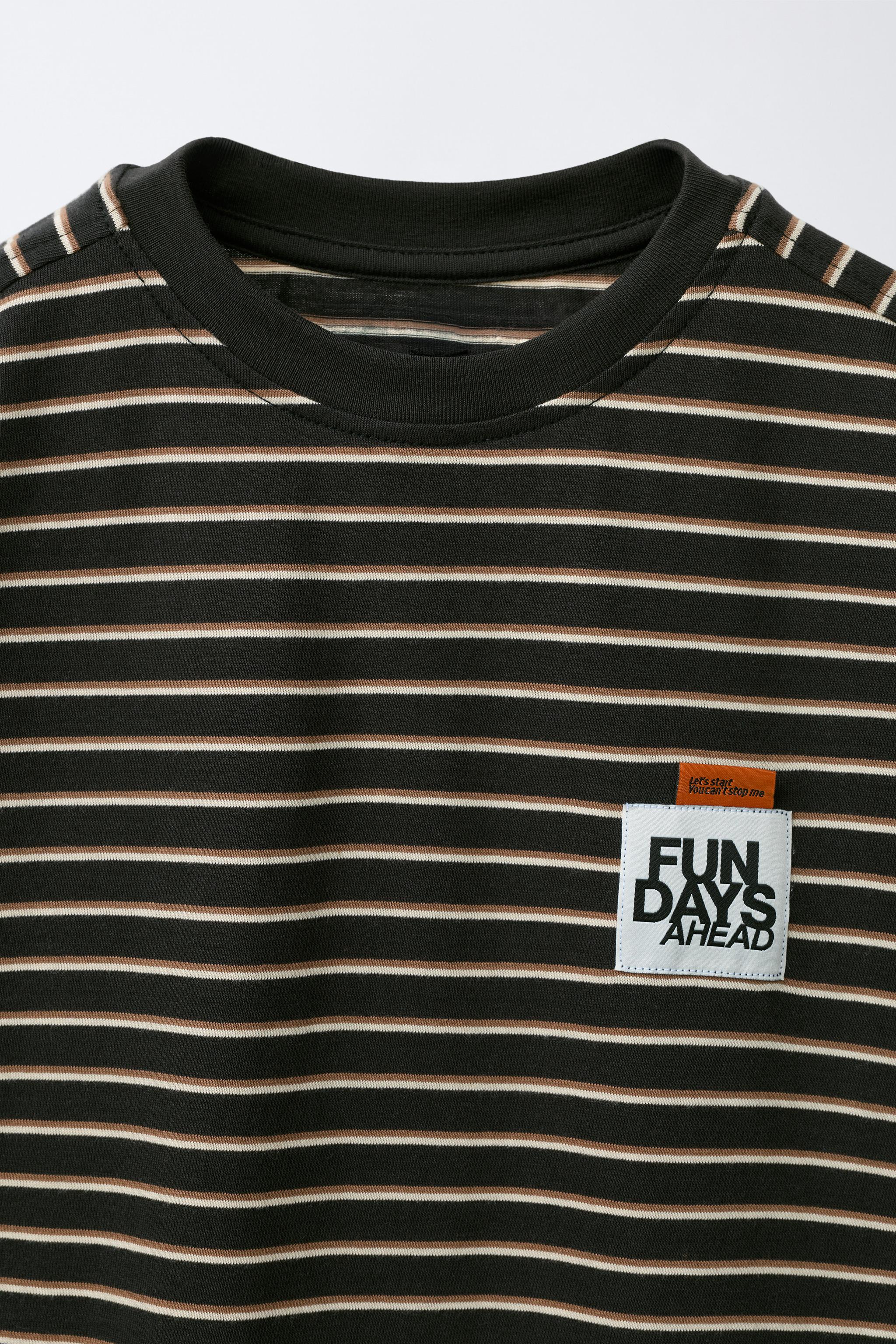 STRIPED LABEL T-SHIRT