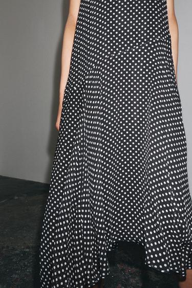 ZW COLLECTION HALTER POLKA DOT DRESS - Black / White by Zara - Image 1