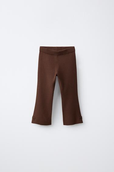 PANTALÓN PUNTO FLARE LACITOS - Chocolate de Zara - Imagen 0