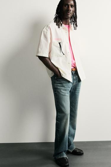 CAMISA RELAXED FIT COMBINADA - Blanco de Zara