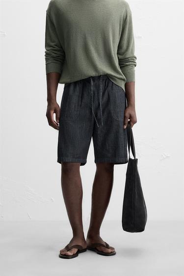 BERMUDA DENIM RELAXED FIT - Indigo de Zara - Image 1