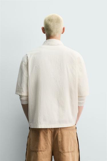 RELAXED FIT SHIRT WITH PATCHES - Ecru by Zara - Image 2