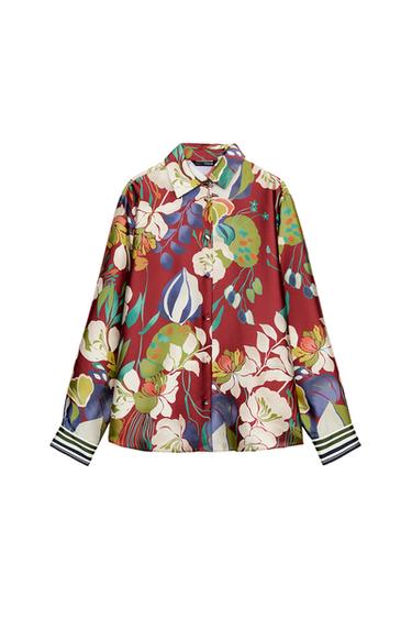 CAMISA SATINADA ESTAMPADO FLORAL - Multicolor de Zara