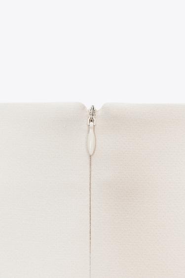 JUPE MIDI CRÊPE CEINTURE - Écru de Zara - Image 7