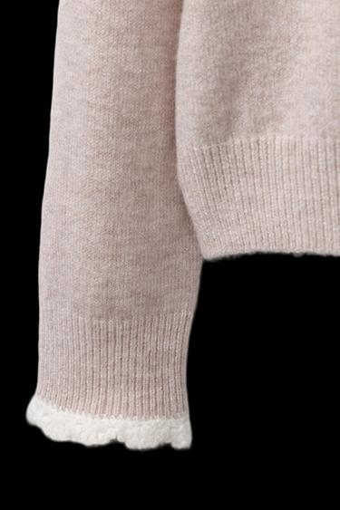 JERSEY PUNTO VIVOS CROCHET - Beige de Zara