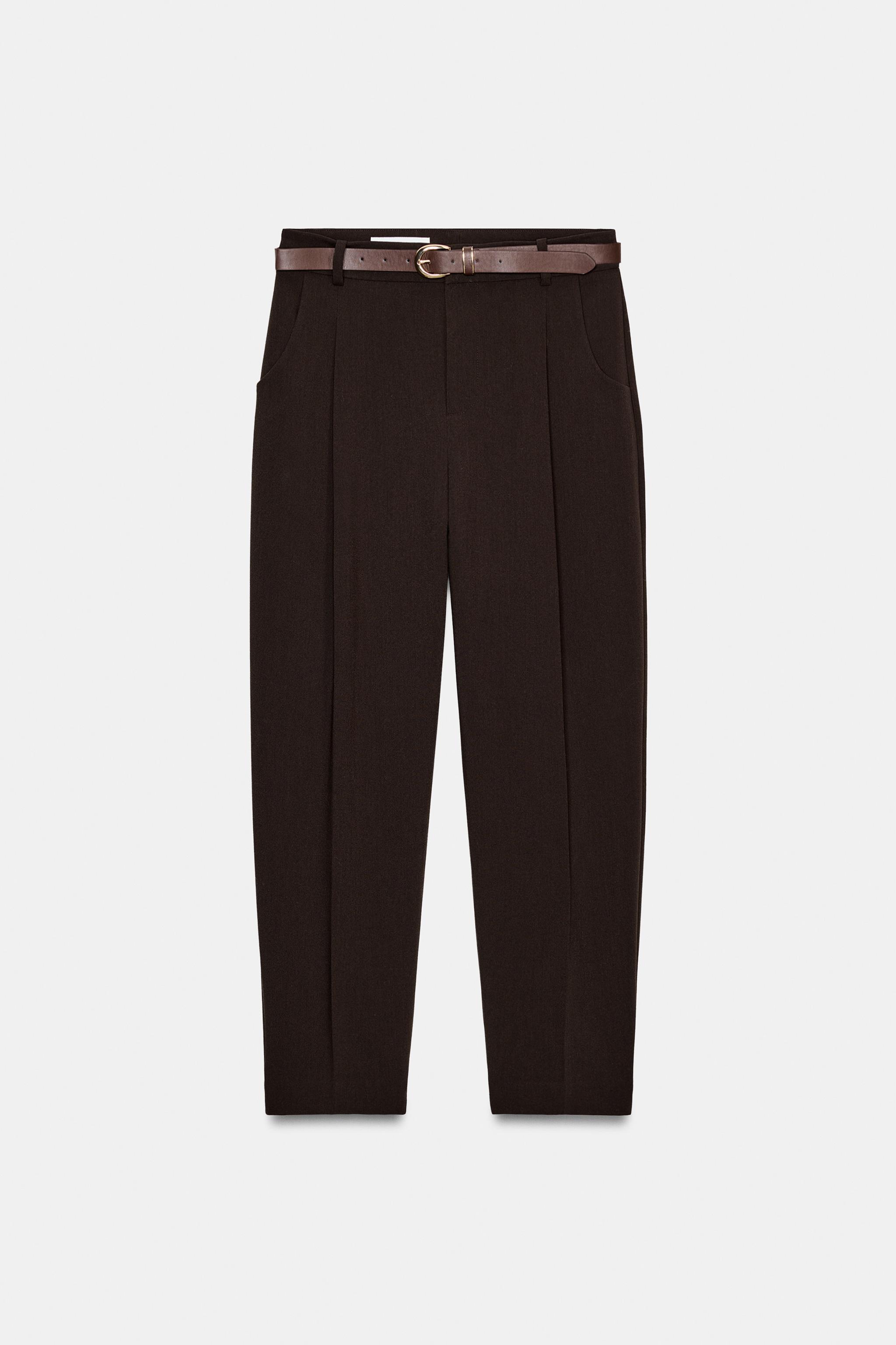 BELTED PLEATED PANTS