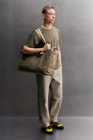 BOLSA TOTE - Gris topo de Zara - Imagen 0