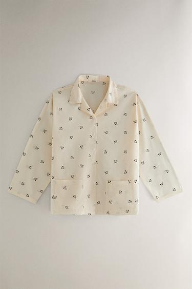 Zara CHRISTMAS LEAF SHIRT - Ecru - Image 0