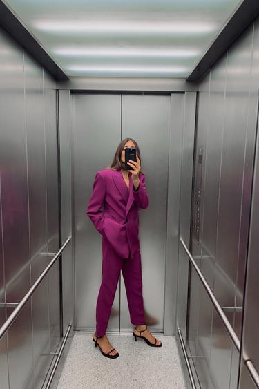 HOSE MIT STEPPNÄHTEN - Violett von Zara