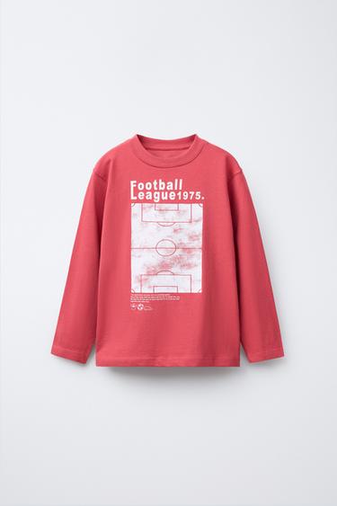 CAMISETA ESTAMPADA FÚTBOL - Rojo de Zara