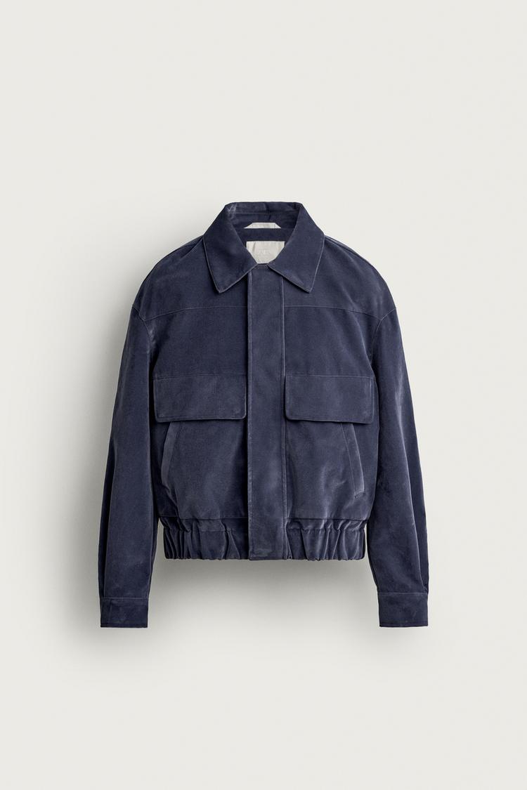 CROPPED FIT VELOUR JACKET