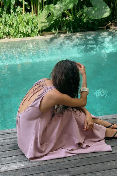 FLOWING MIDI DRESS - Dusty mauve by Zara - Image 1