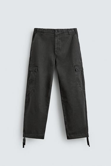 PANTALÓN CARGO RELAXED FIT LAVADO - Azul de Zara