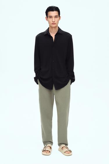 COMFORT FIT JOGGER WAIST TROUSERS - Light khaki by Zara