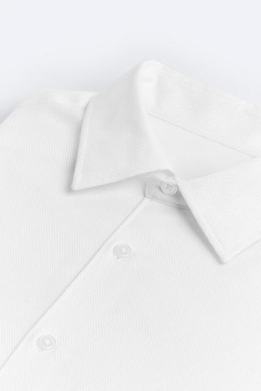 CHEMISE À TEXTURE ENTRETIEN FACILE - Blanc de Zara - Image 9