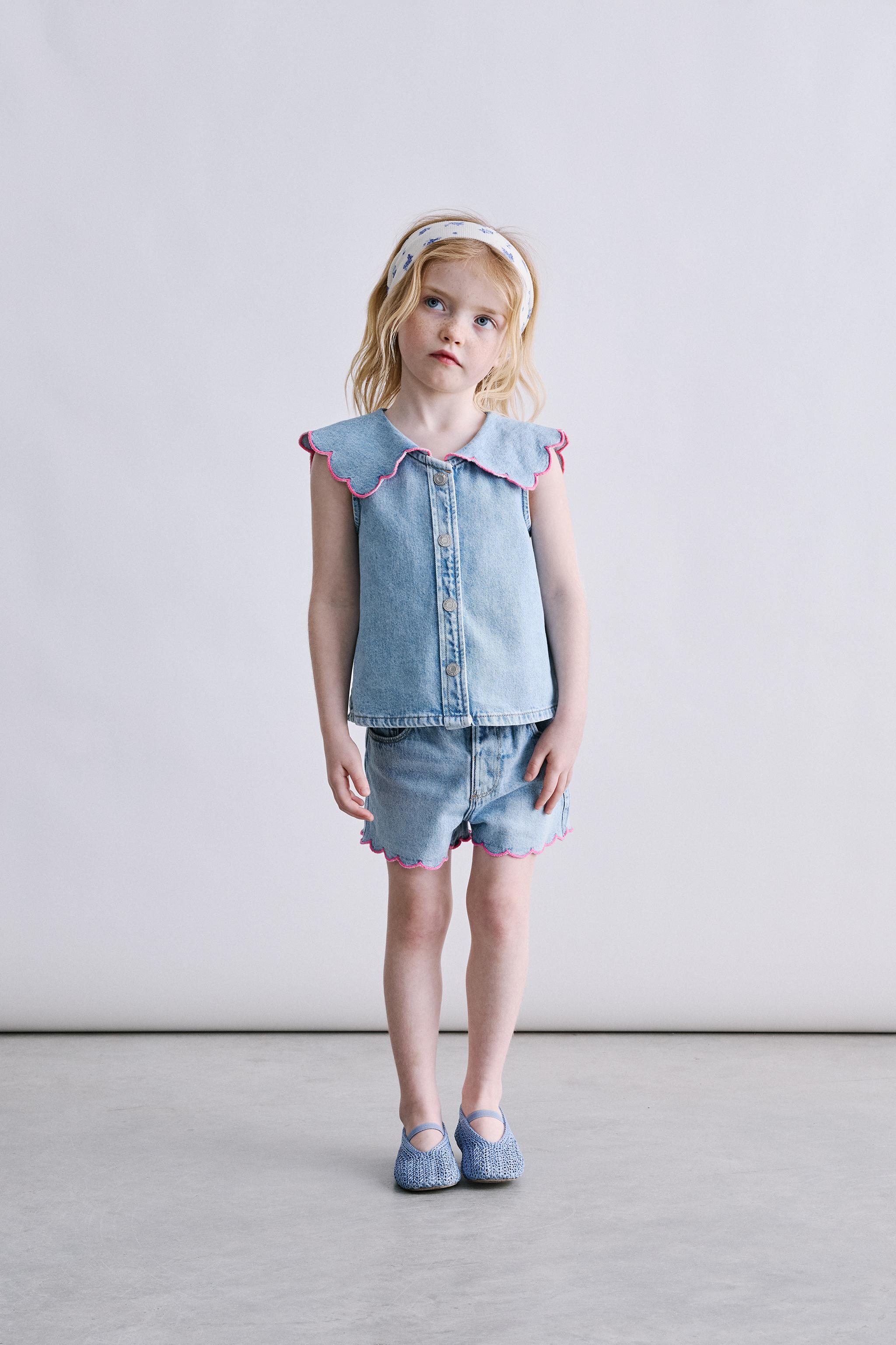 TOP EN DENIM À ONDES
