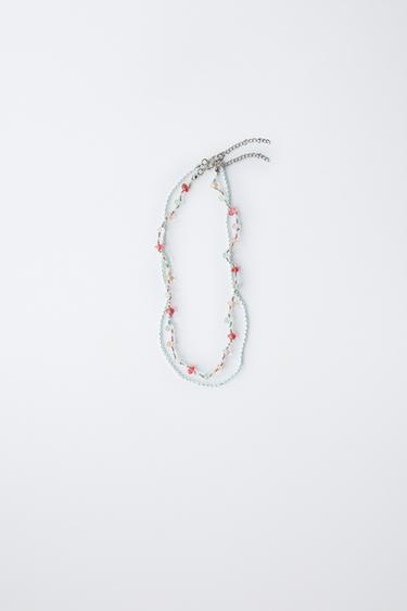 PACK OF TWO BEADED NECKLACES - Aquamarine by Zara