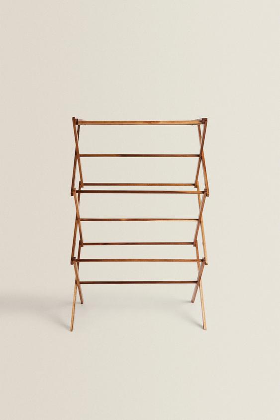 VERTICAL FOLDING WOODEN DRYING RACK