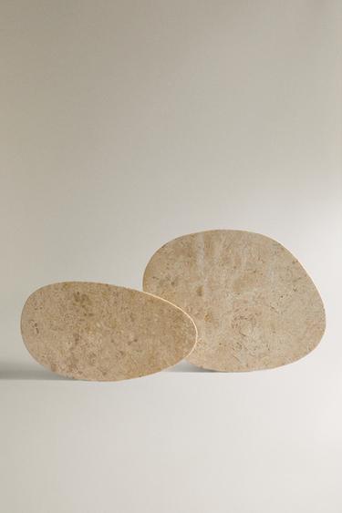 DECORATIVE MARBLE TRAY — Light brown 1
