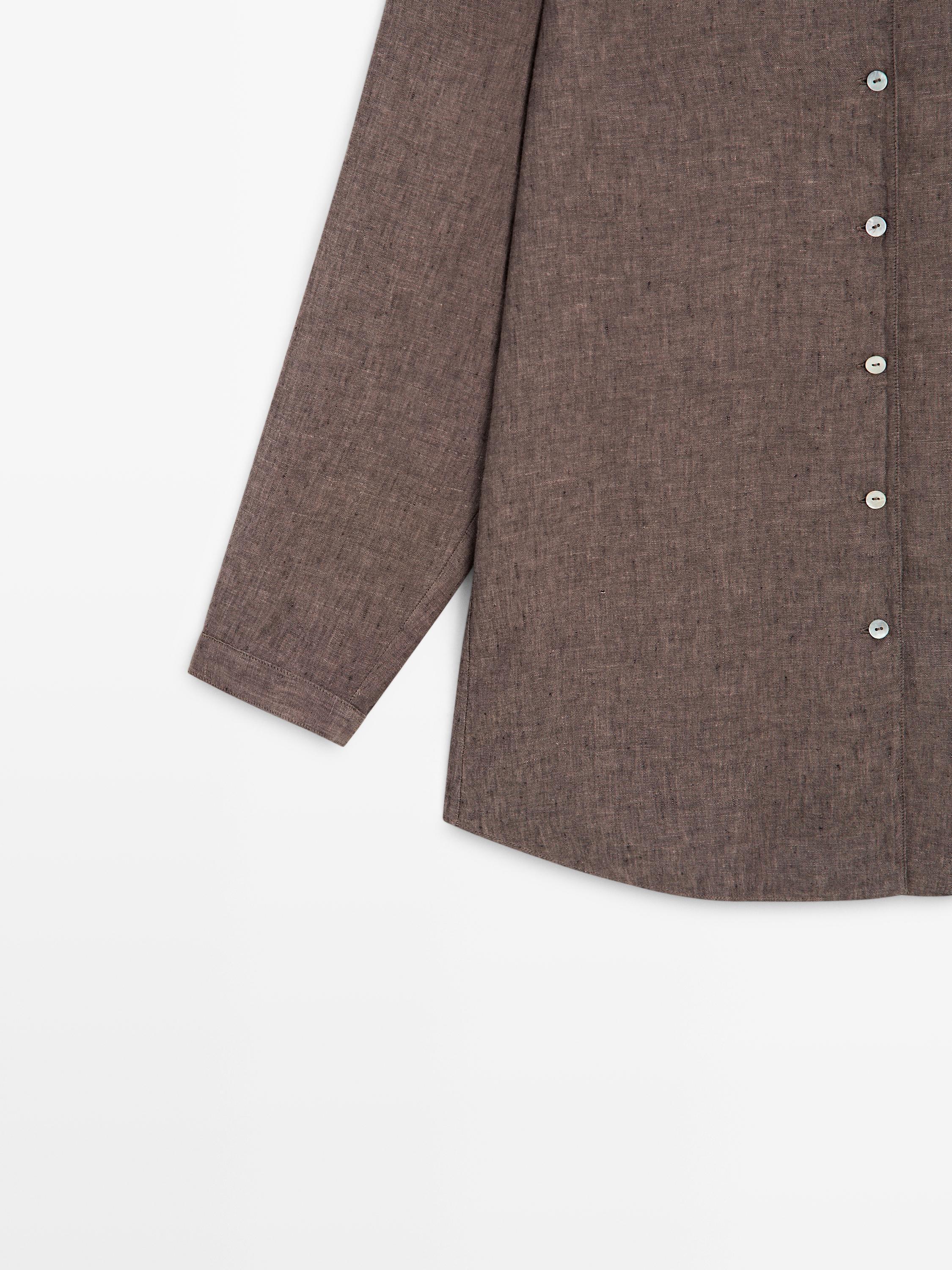 100% linen V-neck shirt