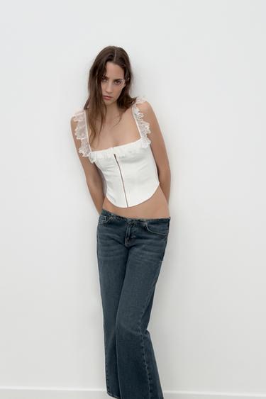 CORSETRY-INSPIRED LACE TOP - White by Zara