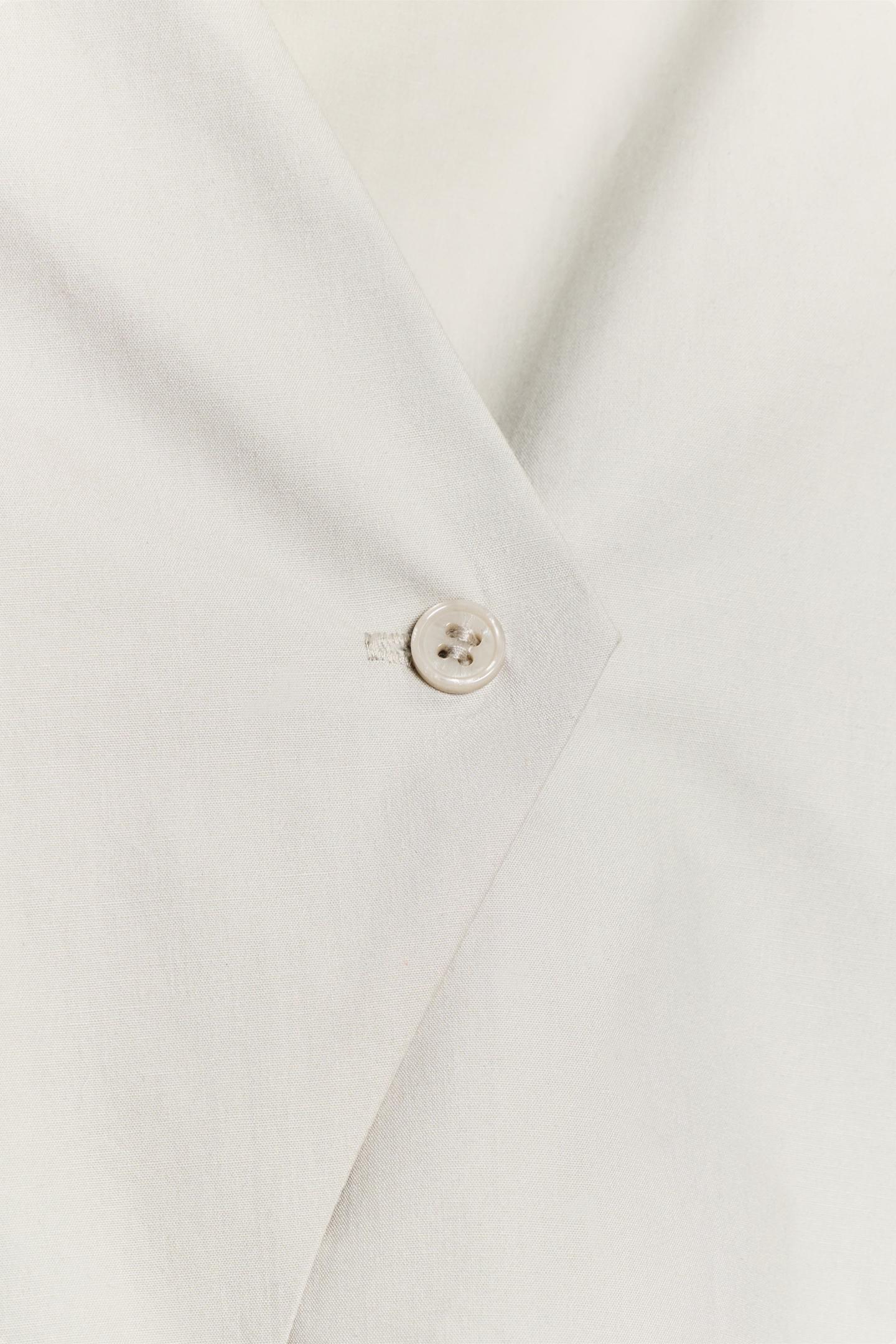 Женская рубашка Zara ZW Collection V-NECK, цвет: Серо-бежевый — фото 7