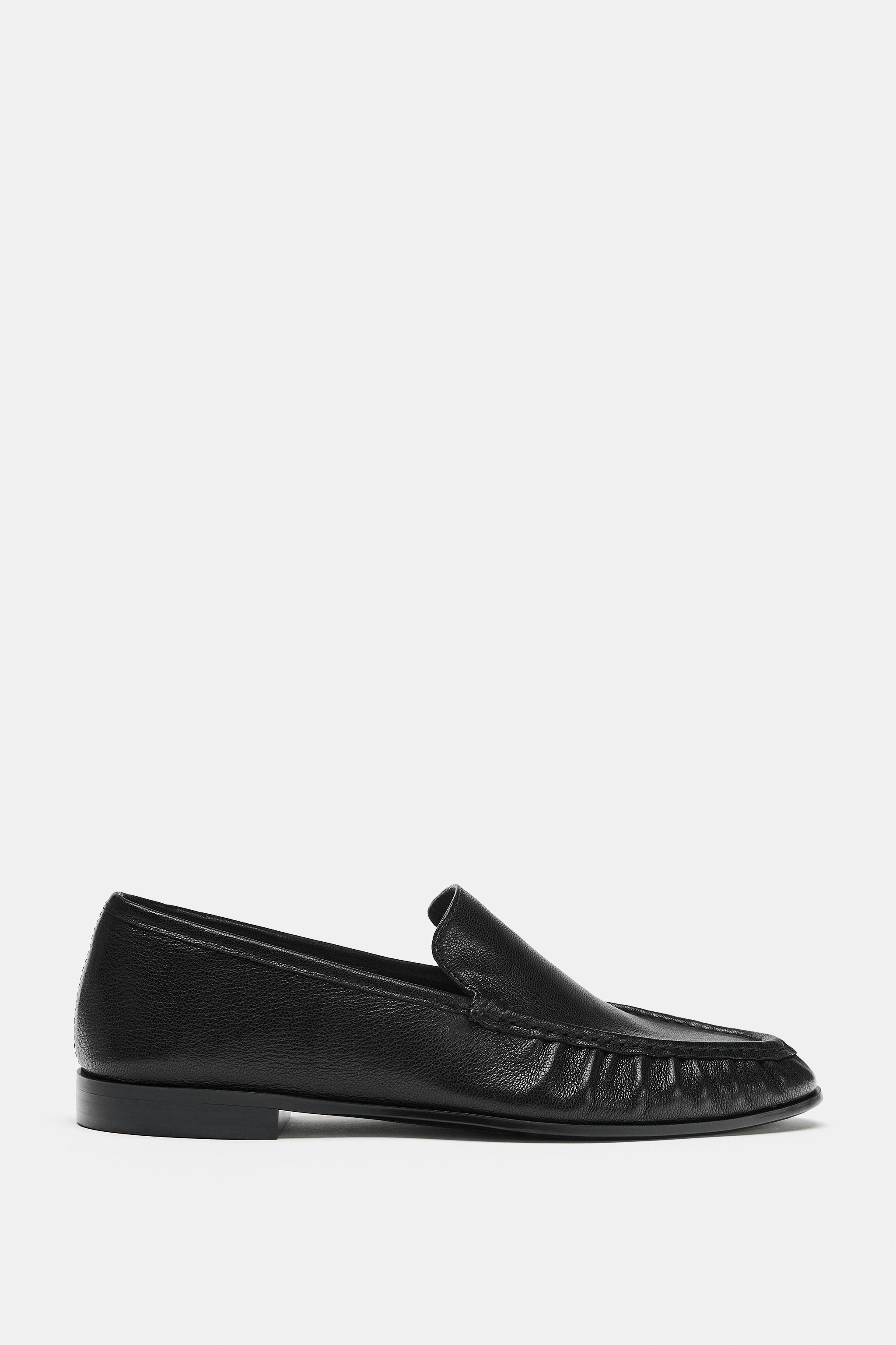 MOCASSINS EN CUIR FRONCÉ