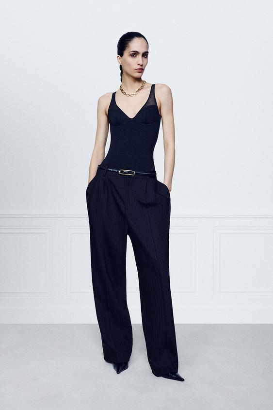 Zara UNDERWIRE BODYSUIT - Black - Image 0