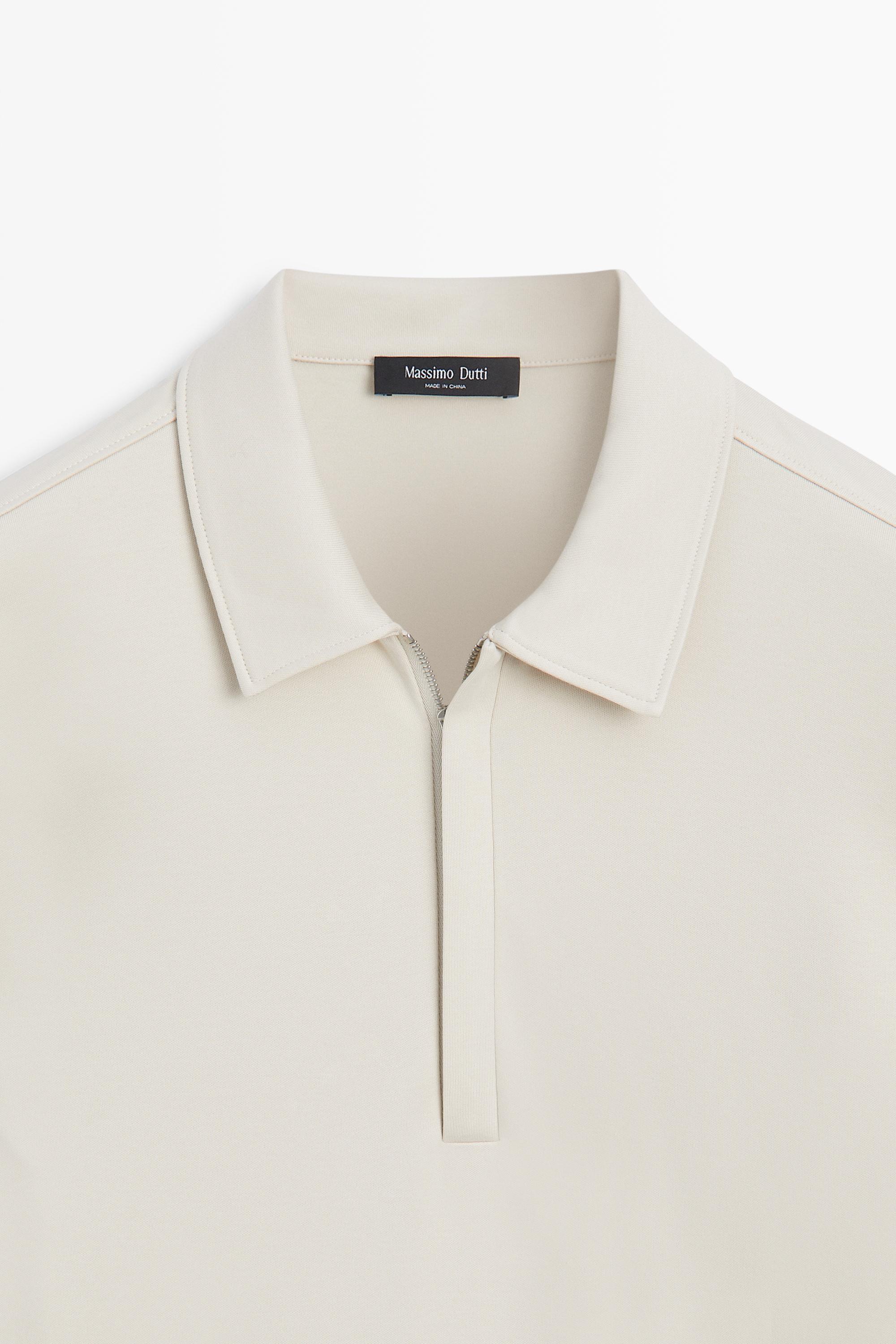 Long sleeve zip detail polo