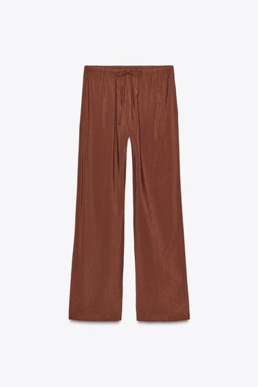 PANTALON FLUIDE ZW COLLECTION - Caramel de Zara - Image 9